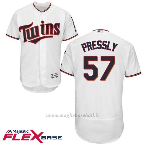 Maglia Baseball Uomo Minnesota Twins Ryan Pressl Bianco Autentico Collezione Flex Base